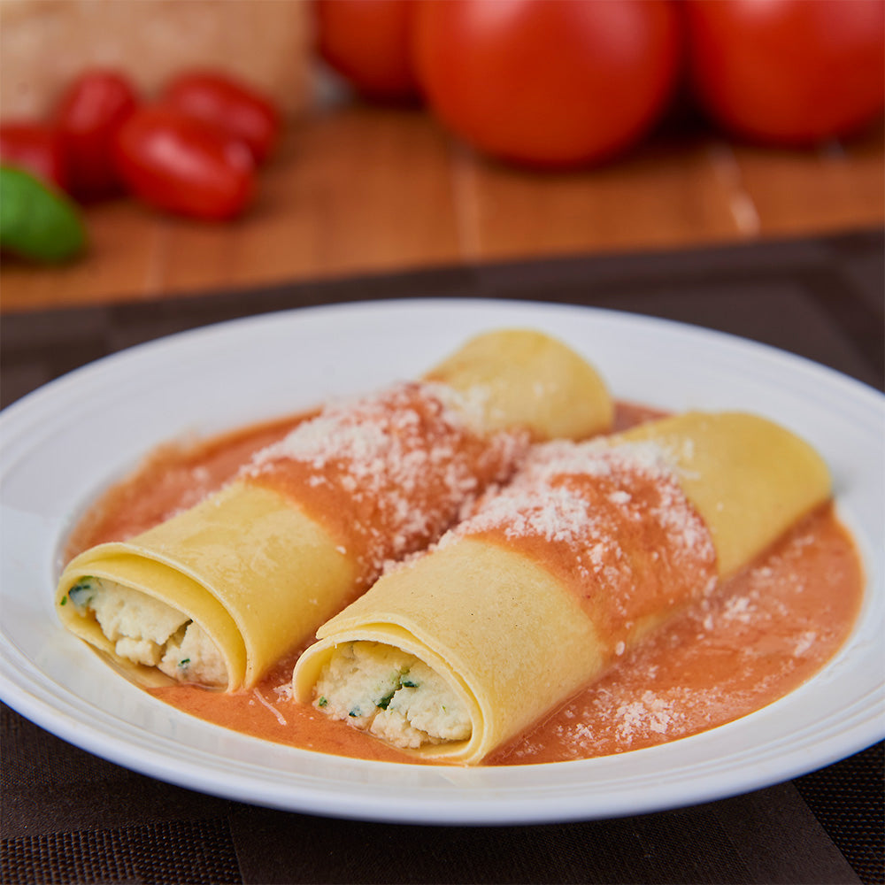 Meat Cannelloni or Spinach & Cheese Manicotti